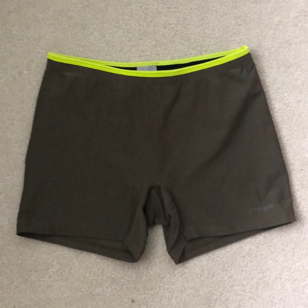 jcrewgym olive biker shorts